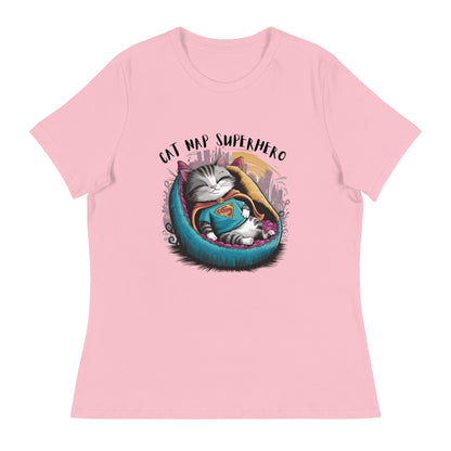 Cat Nap Super Hero Women's Relaxed Tee - Ruppy's Creations