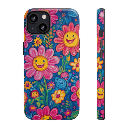 Cheerful Floral Tough Cell Phone Case - Ruppy's Creations