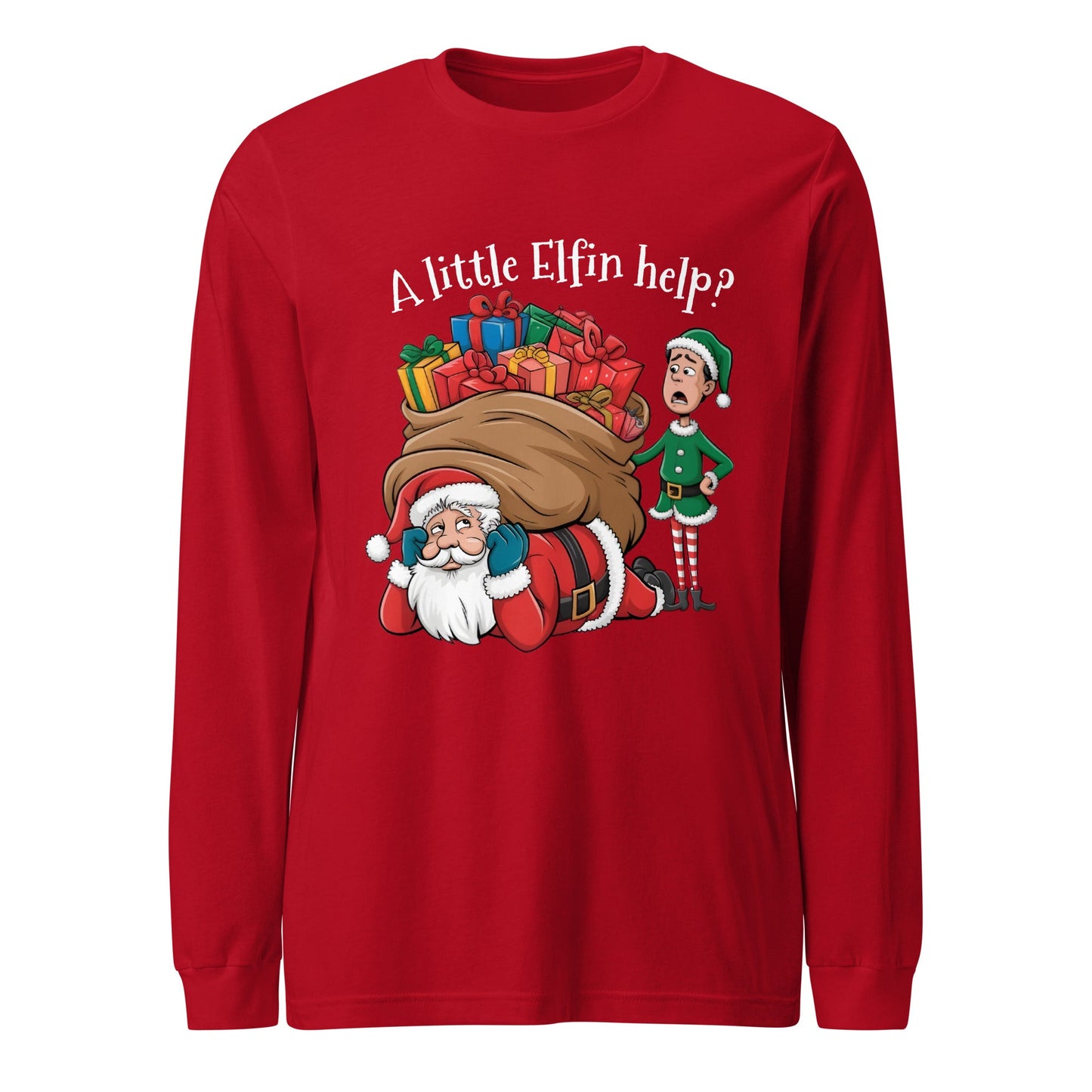 Christmas Elfin Help Unisex Long Sleeve Tee - Ruppy's Creations