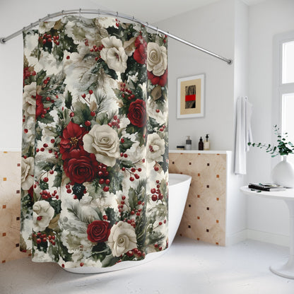 Christmas Floral Shower Curtain - Ruppy's Creations