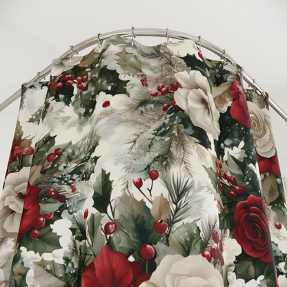 Christmas Floral Shower Curtain - Ruppy's Creations