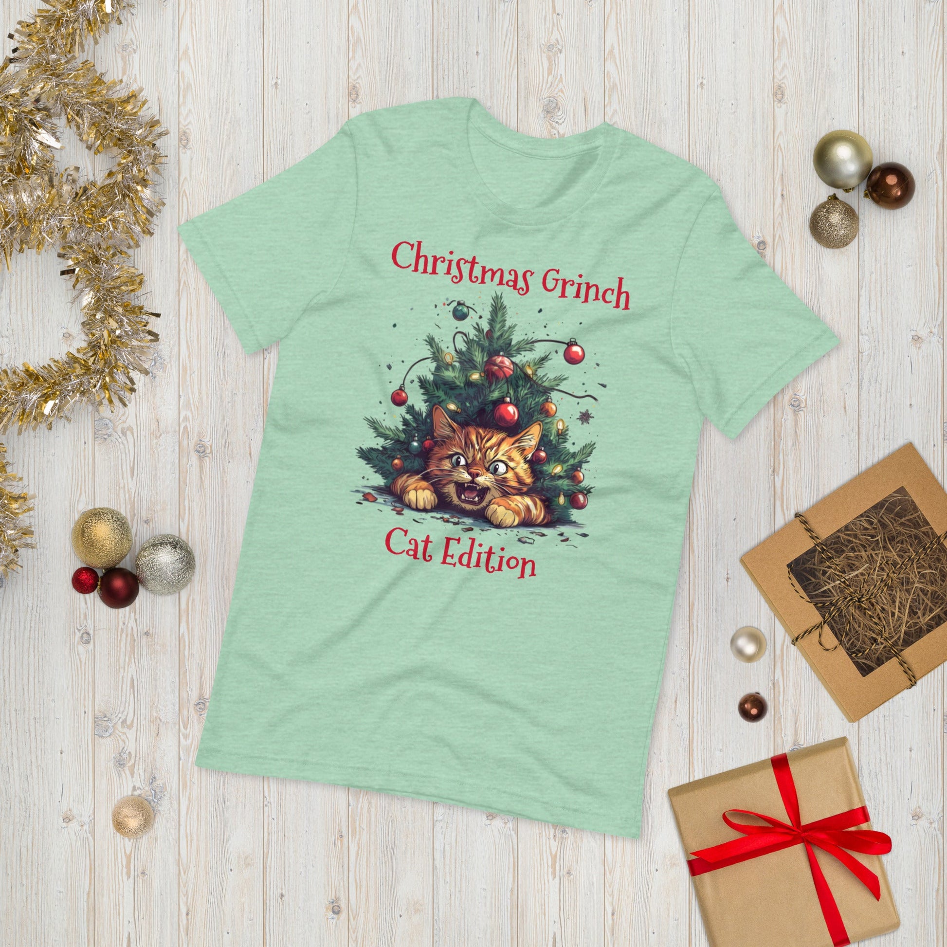 Christmas Grinch Cat Unisex T-shirt - Ruppy's Creations