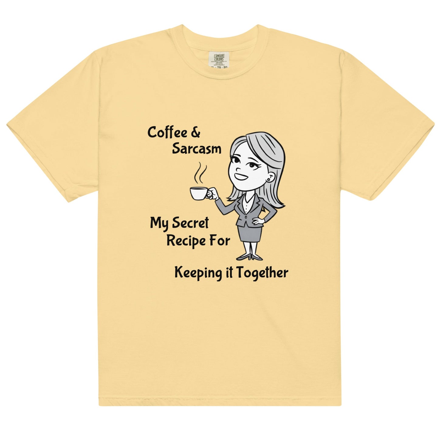 Coffee & Sarcasm Women's Heavyweight Tee - Ruppy's Creations