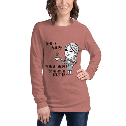 Coffee & Sarcasm Women's Long Sleeve Tee - Ruppy's Creations