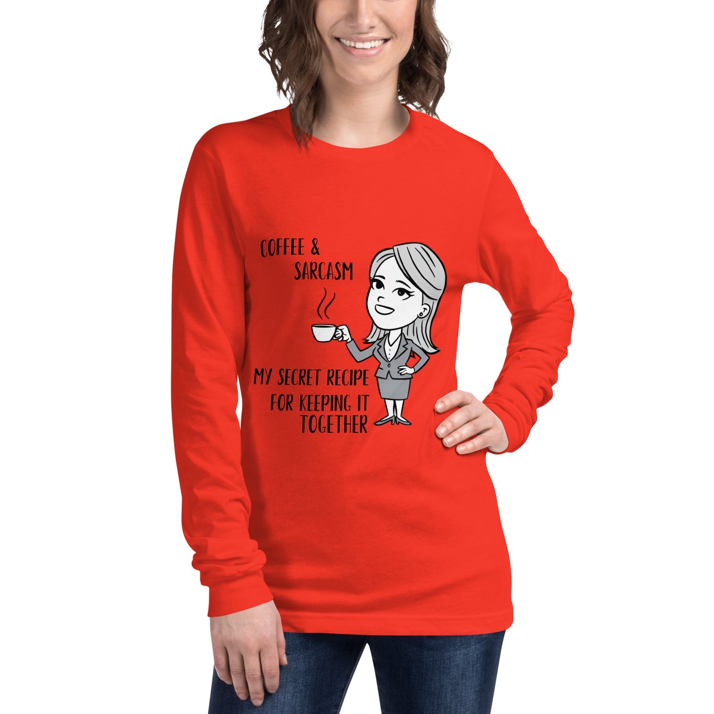 Coffee & Sarcasm Women's Long Sleeve Tee - Ruppy's Creations