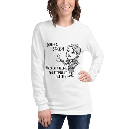 Coffee & Sarcasm Women's Long Sleeve Tee - Ruppy's Creations