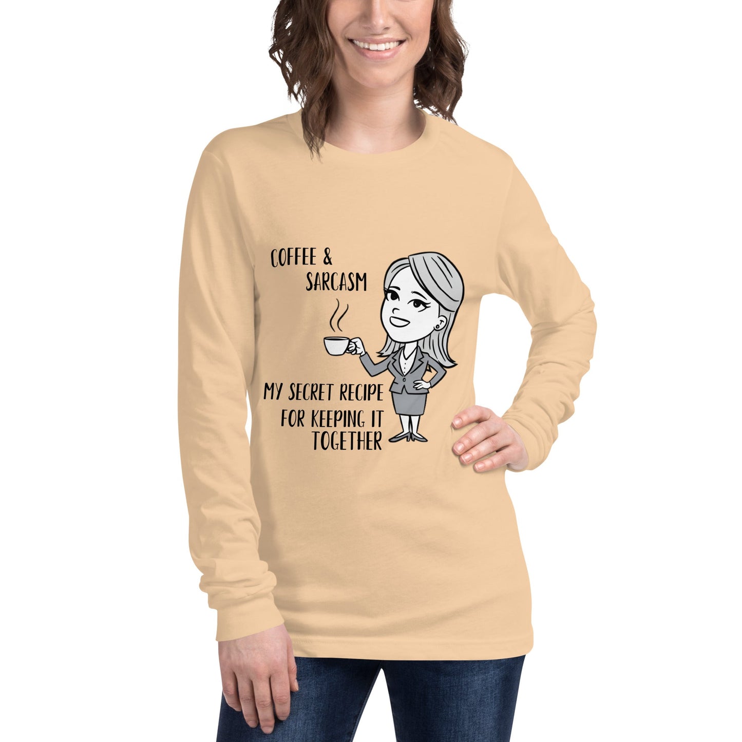 Coffee & Sarcasm Women's Long Sleeve Tee - Ruppy's Creations