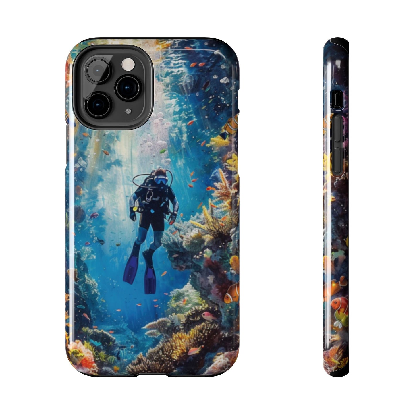 Coral Reef Diver Tough iPhone Case - Ruppy's Creations