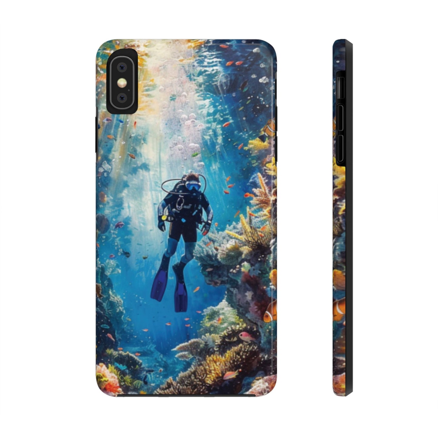 Coral Reef Diver Tough iPhone Case - Ruppy's Creations