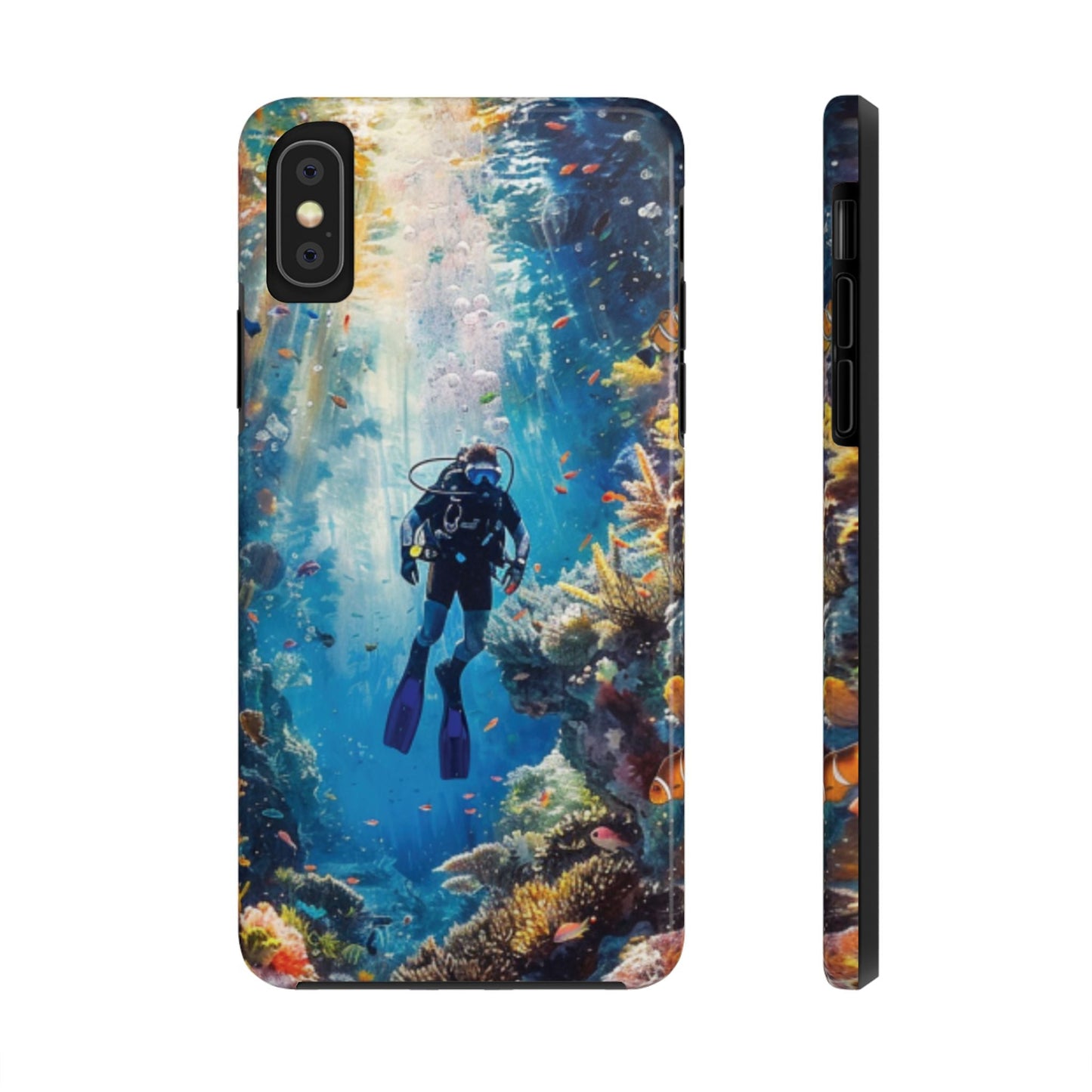 Coral Reef Diver Tough iPhone Case - Ruppy's Creations