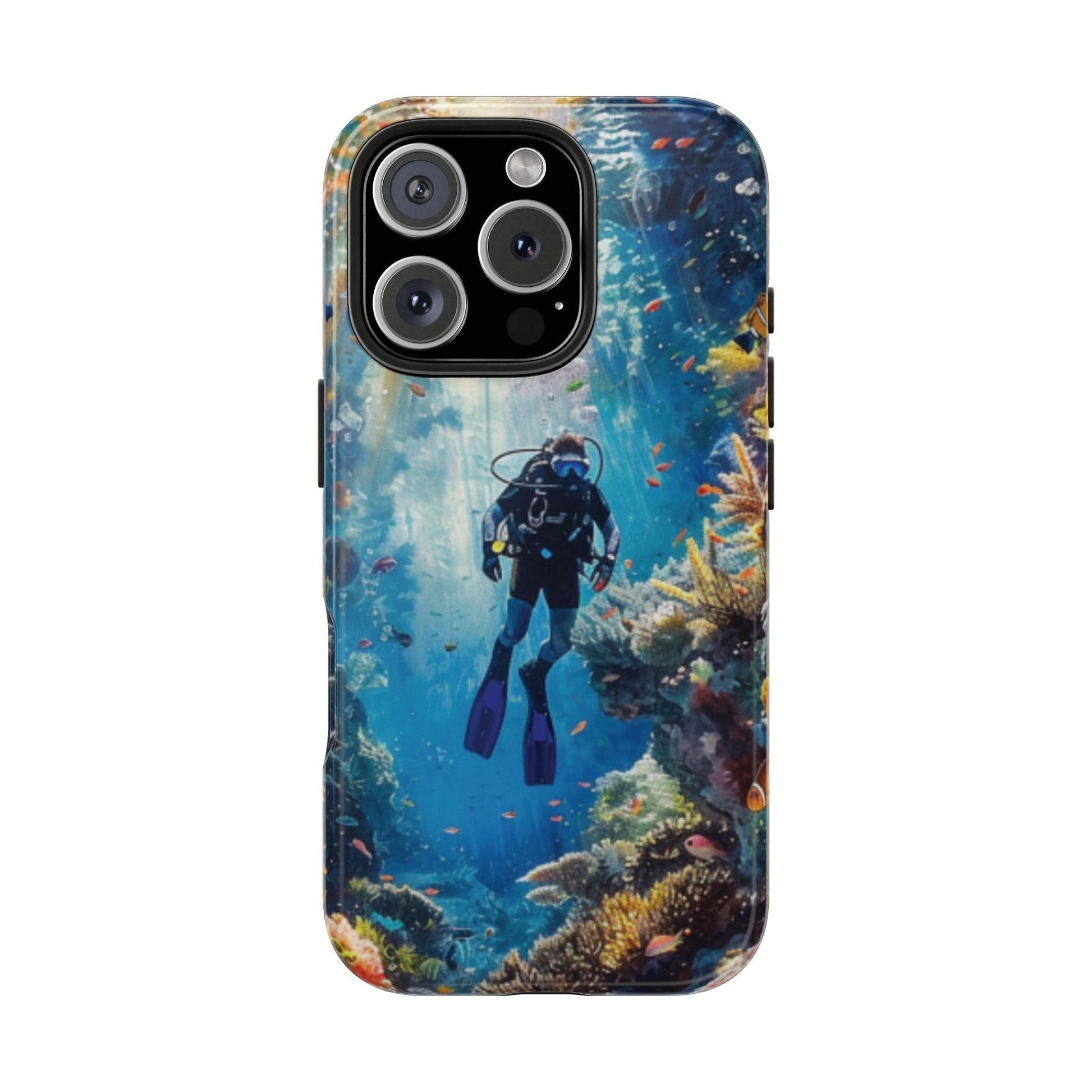 Coral Reef Diver Tough iPhone Case - Ruppy's Creations