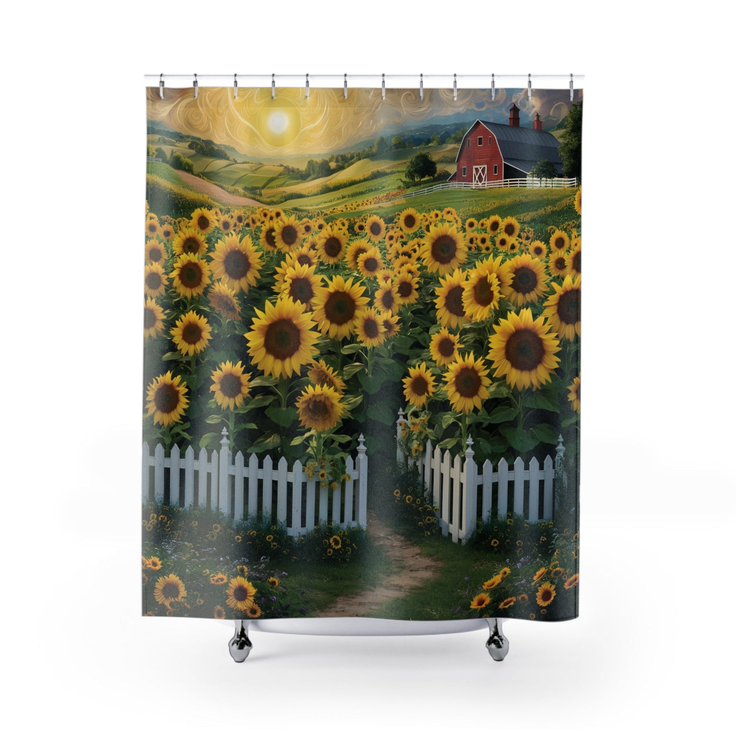 Countryside Sun Flower Garden Shower Curtain - Ruppy's Creations