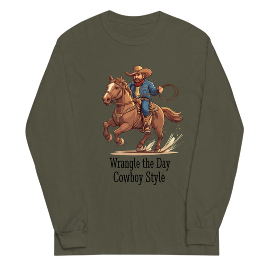 Cowboy Style Men’s Long Sleeve T-Shirt - Ruppy's Creations