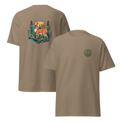 Deer On the Trail Back Print Men's Tee - Ruppy's Creations