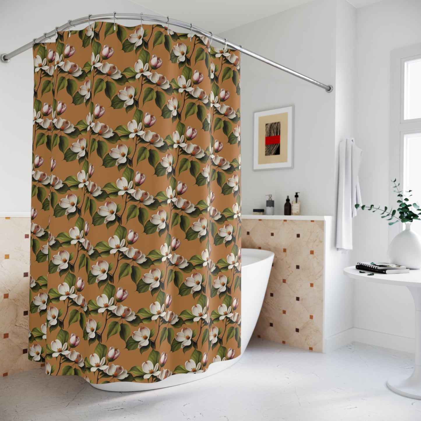 Dogwood Blossom Polyester Shower Curtain - Ruppy's Creations