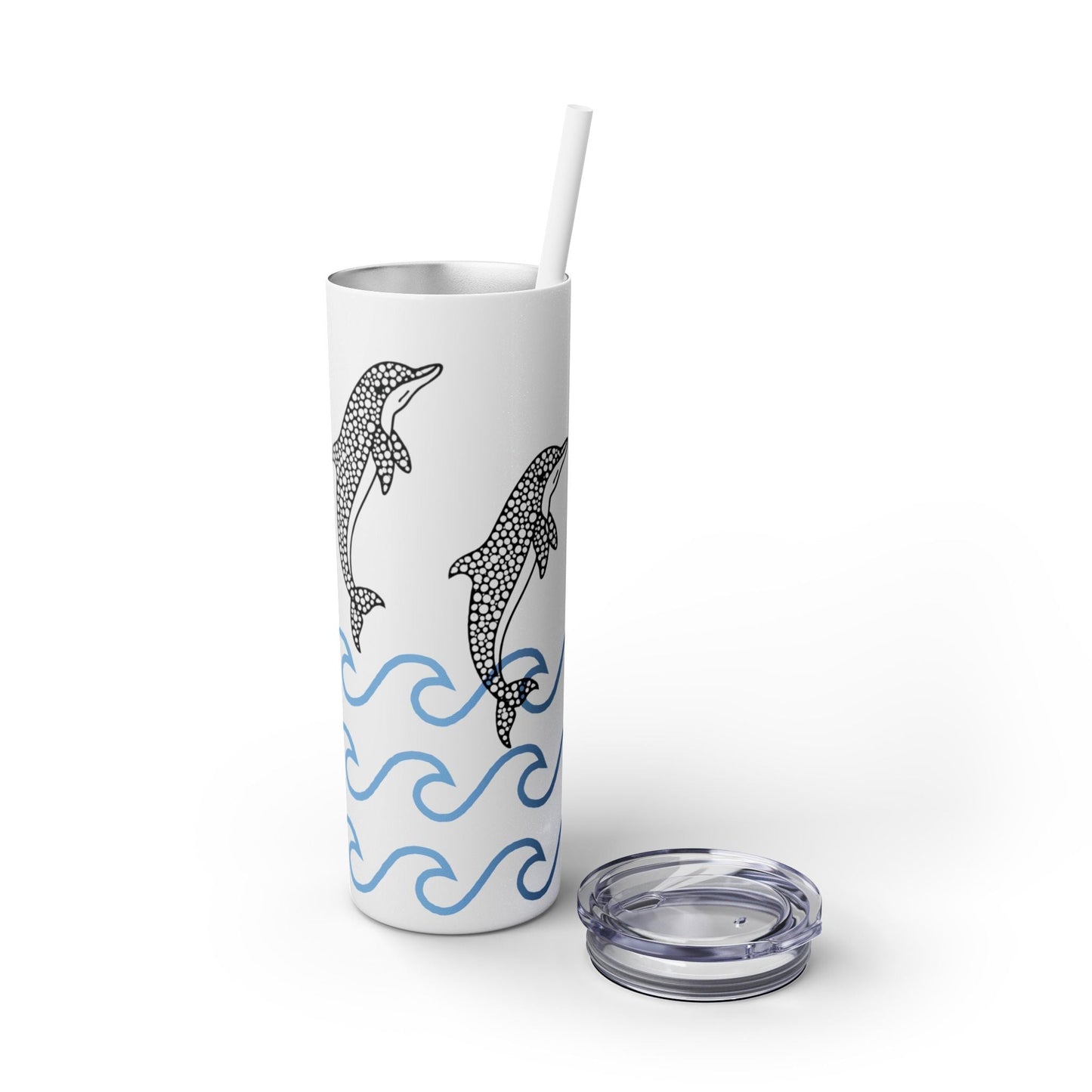 Dolphin Skinny Tumbler with Straw, 20oz - Ruppy's Creations