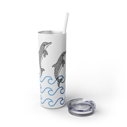 Dolphin Skinny Tumbler with Straw, 20oz - Ruppy's Creations