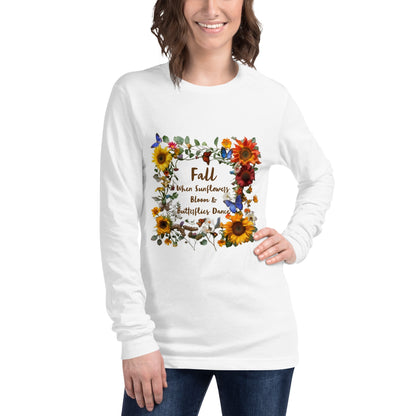 Fall Butterflies & Sunflowers Women's Long Sleeve Tee - Ruppy's Creations