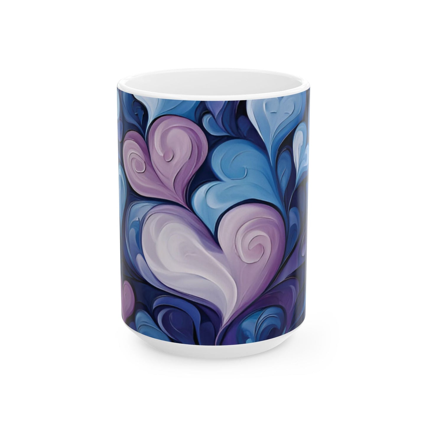 Fantasy Hearts Ceramic Mug, 15oz - Ruppy's Creations