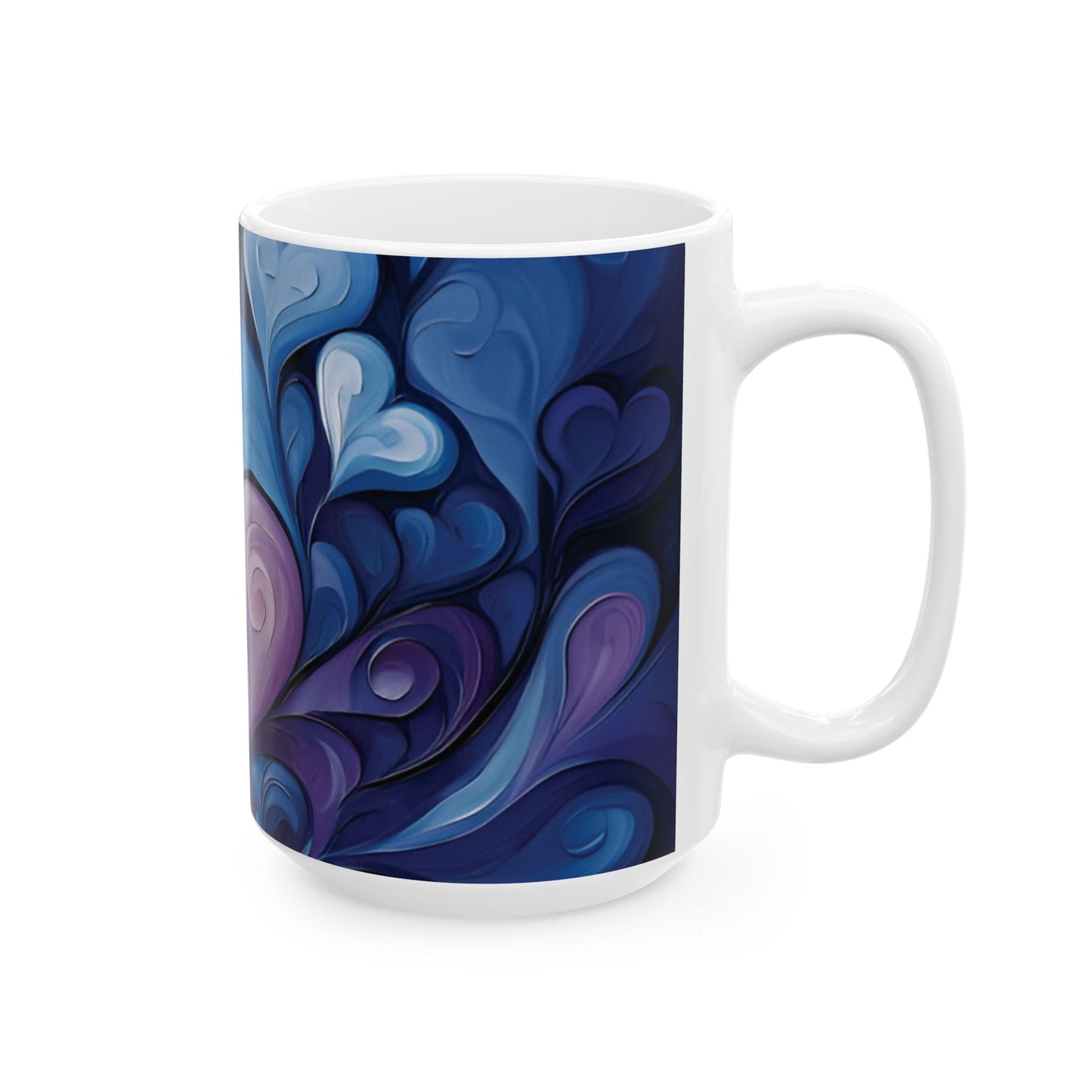 Fantasy Hearts Ceramic Mug, 15oz - Ruppy's Creations