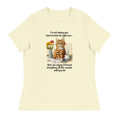 Feed Me Cat Women's Relaxed T-Shirt - Ruppy's Creations