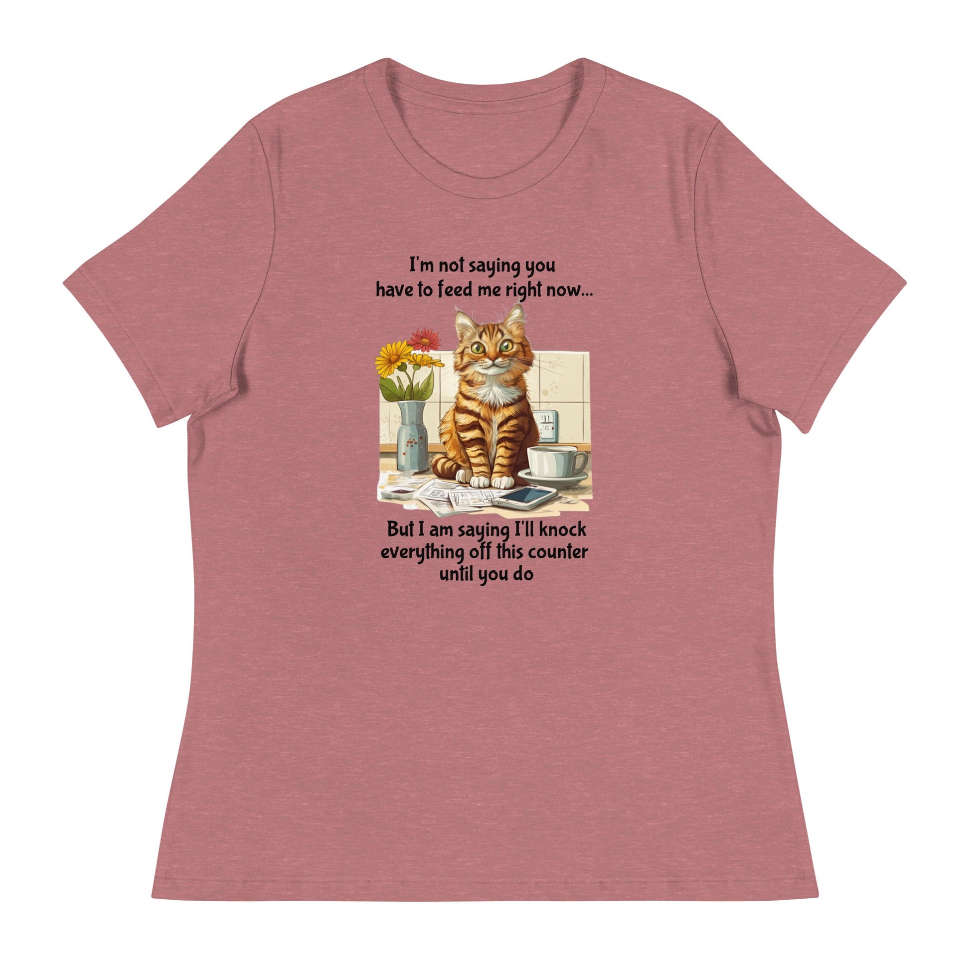 Feed Me Cat Women's Relaxed T-Shirt - Ruppy's Creations