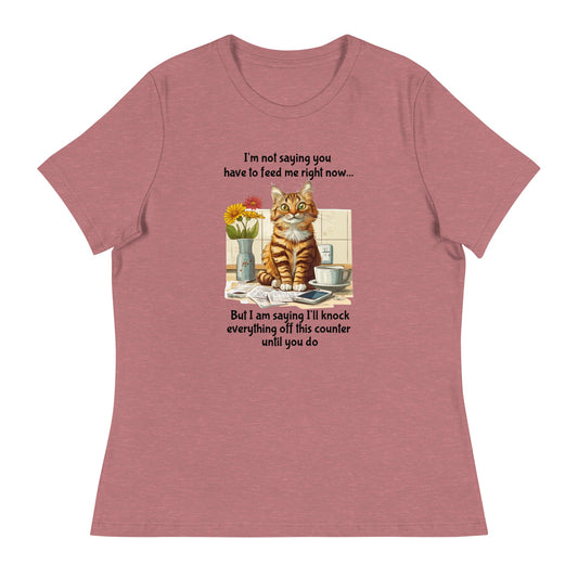 Feed Me Cat Women's Relaxed T-Shirt - Ruppy's Creations