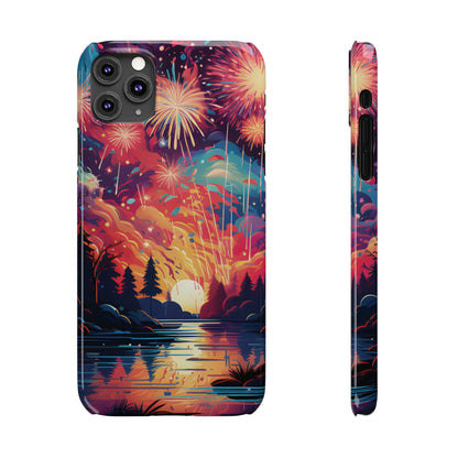 Fireworks at the lake Slim Phone Case For I - Phone - Ruppy's Creations