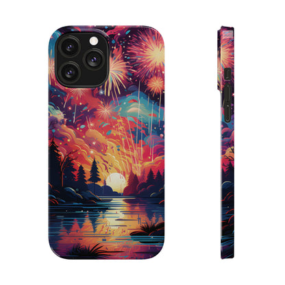 Fireworks at the lake Slim Phone Case For I - Phone - Ruppy's Creations