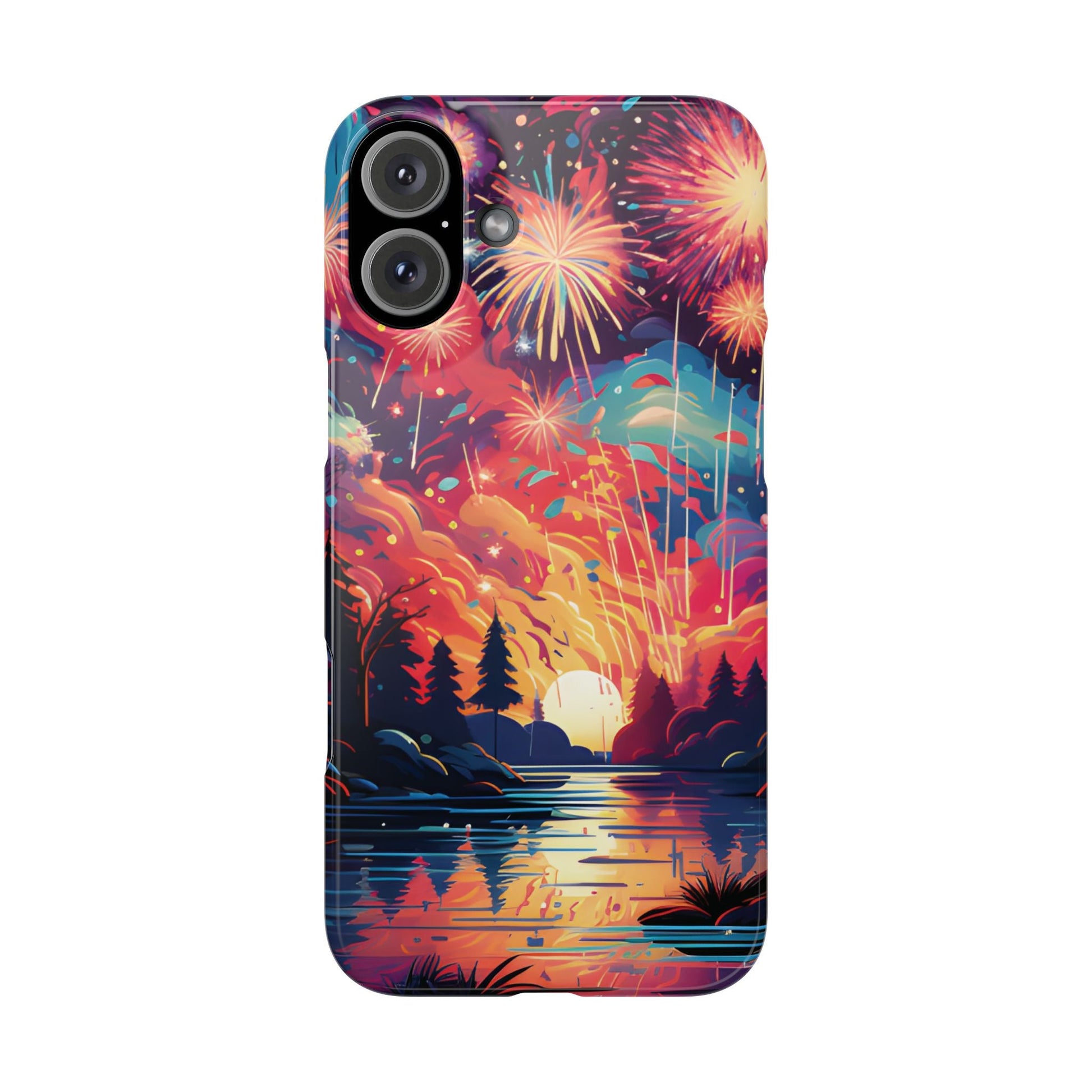 Fireworks at the lake Slim Phone Case For I - Phone - Ruppy's Creations