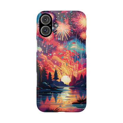 Fireworks at the lake Slim Phone Case For I - Phone - Ruppy's Creations