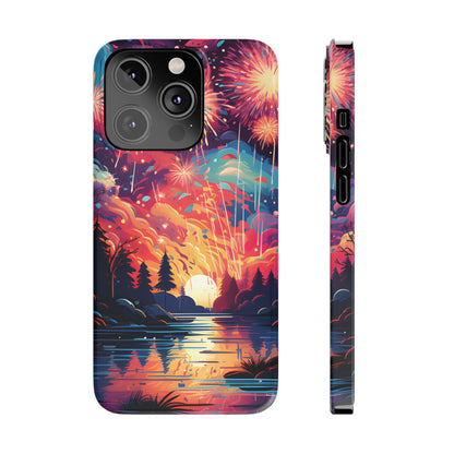 Fireworks at the lake Slim Phone Case For I - Phone - Ruppy's Creations