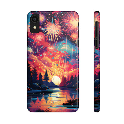 Fireworks at the lake Slim Phone Case For I - Phone - Ruppy's Creations