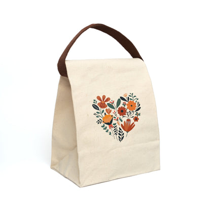 Floral Heart Canvas Lunch Bag - Ruppy's Creations