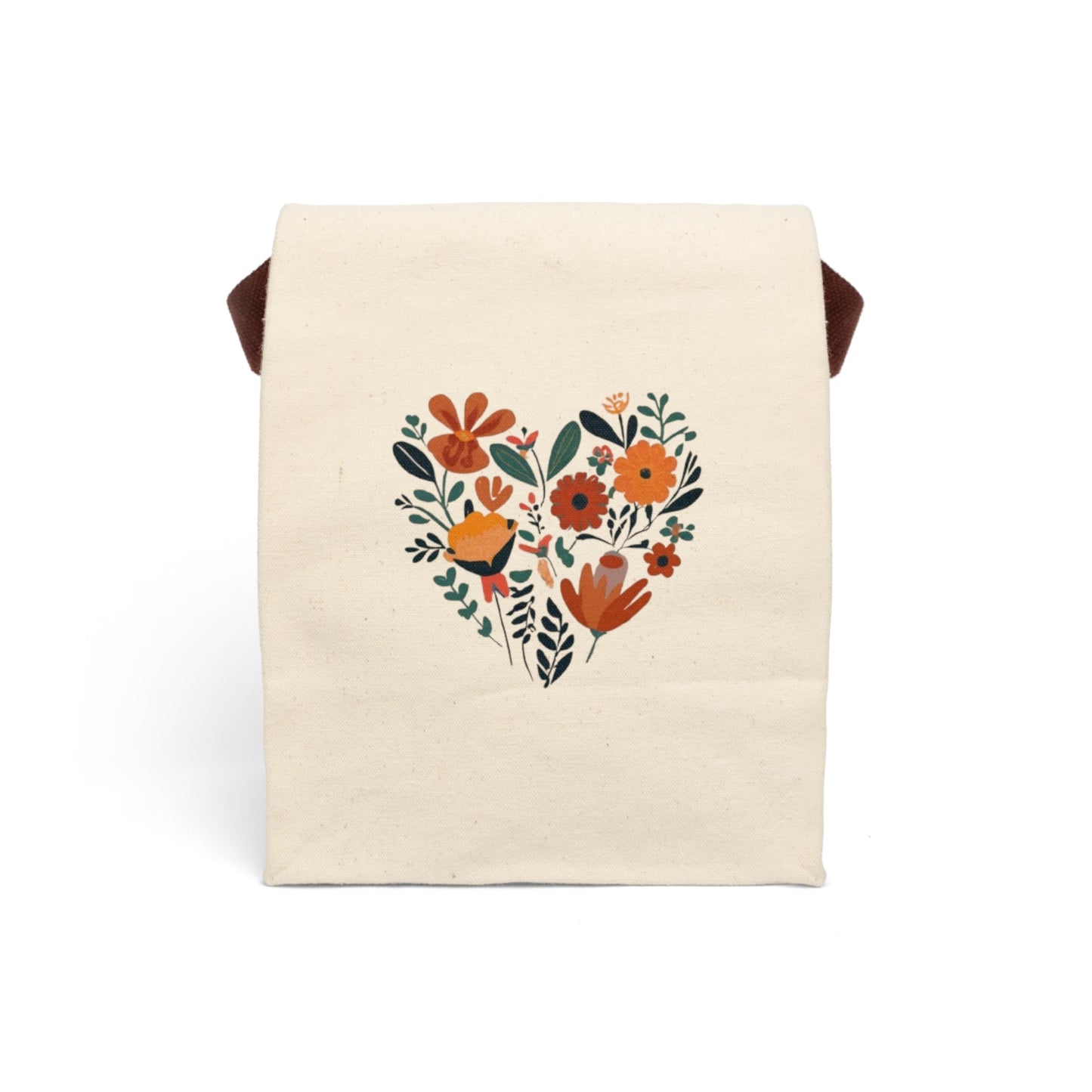 Floral Heart Canvas Lunch Bag - Ruppy's Creations