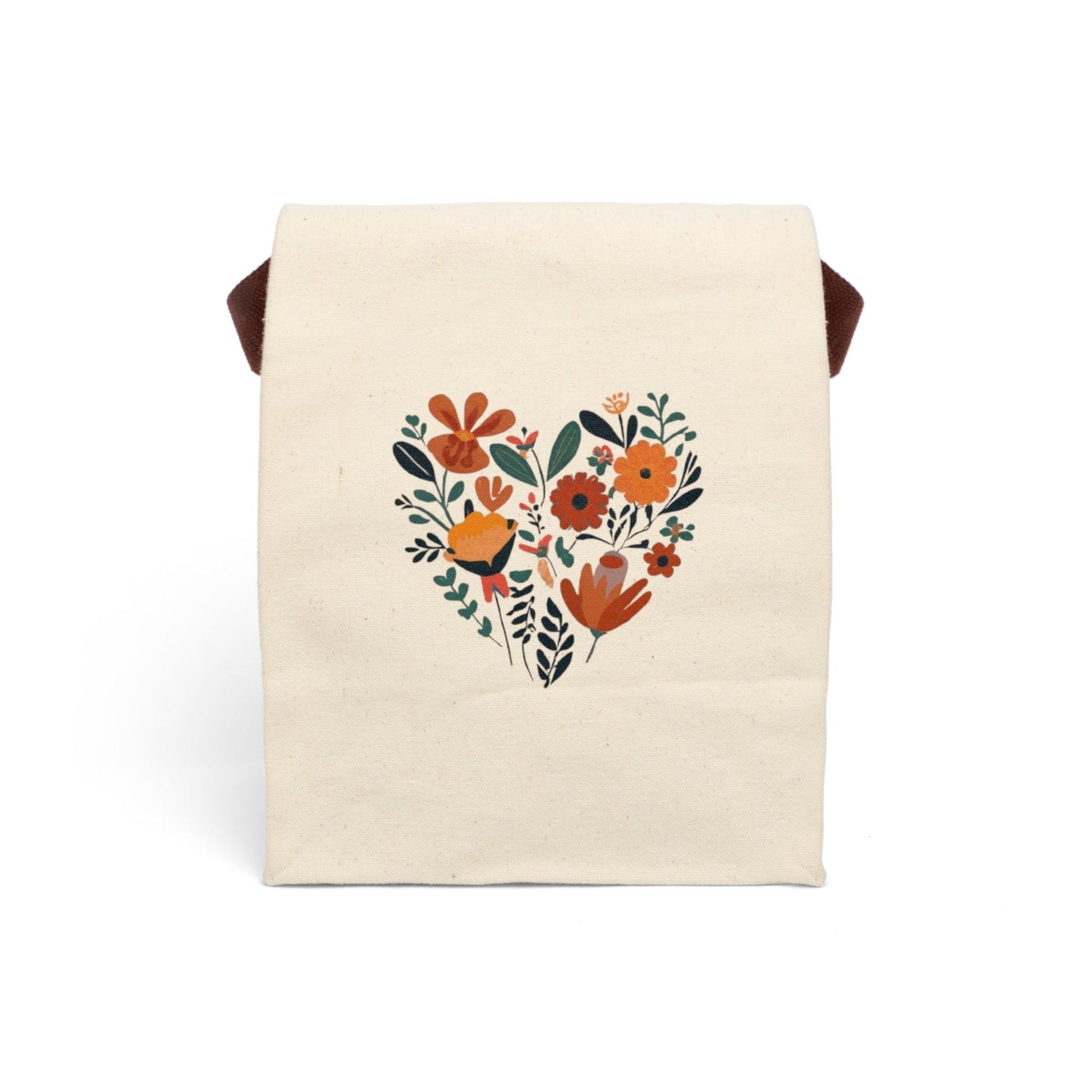 Floral Heart Canvas Lunch Bag - Ruppy's Creations