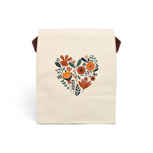 Floral Heart Canvas Lunch Bag - Ruppy's Creations