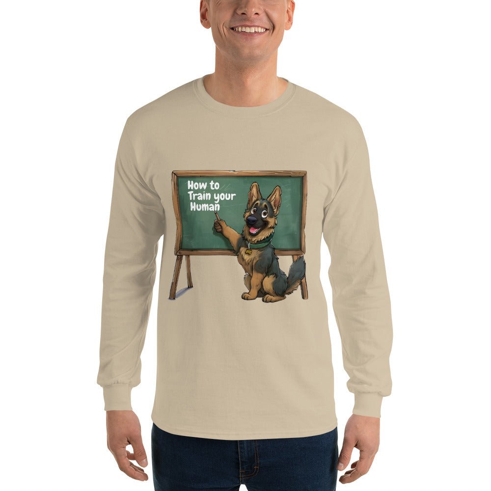 Funny Dog Trained Men's Long Sleeve Shirt - Ruppy's Creations