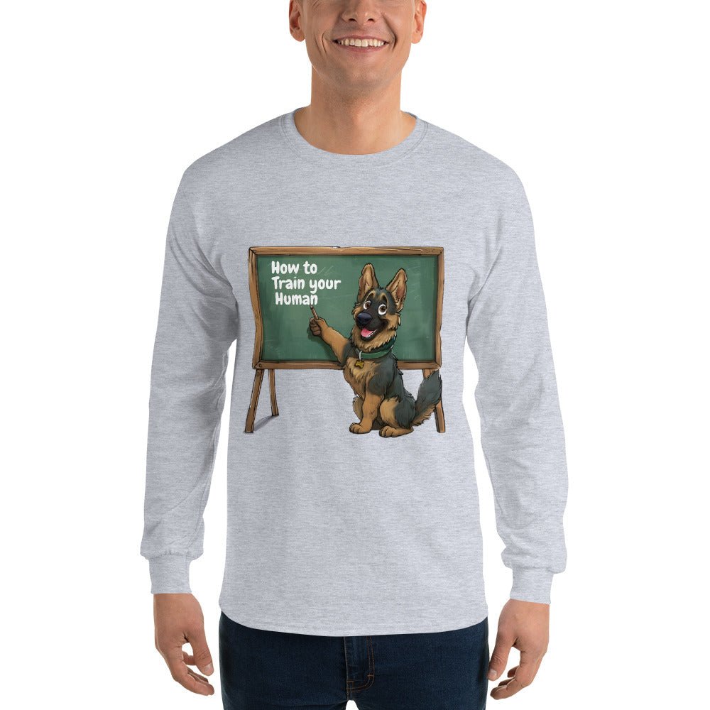 Funny Dog Trained Men's Long Sleeve Shirt - Ruppy's Creations