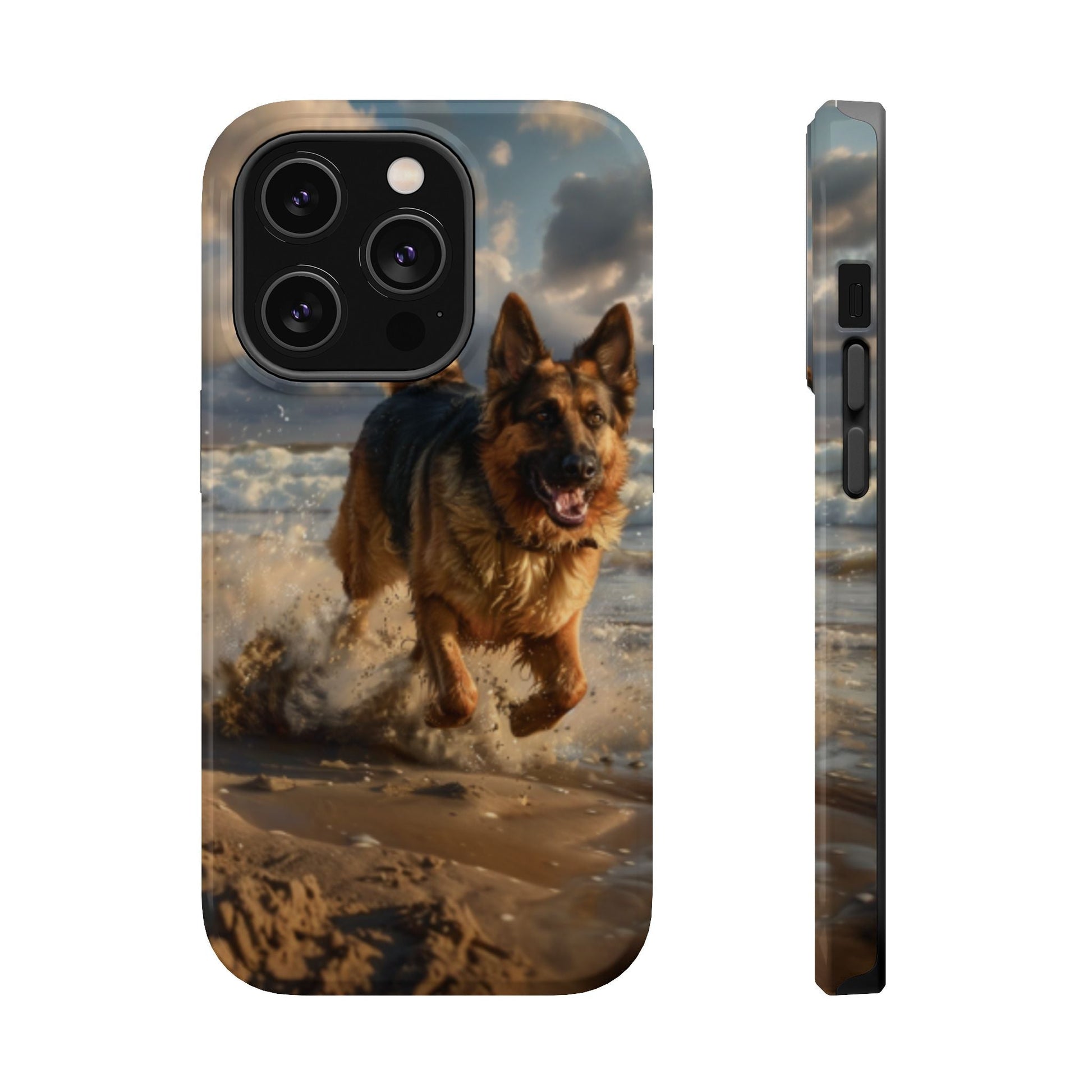 German Shepherd Beach Play MagSafe Tough iPhone Case - Ruppy's Creations