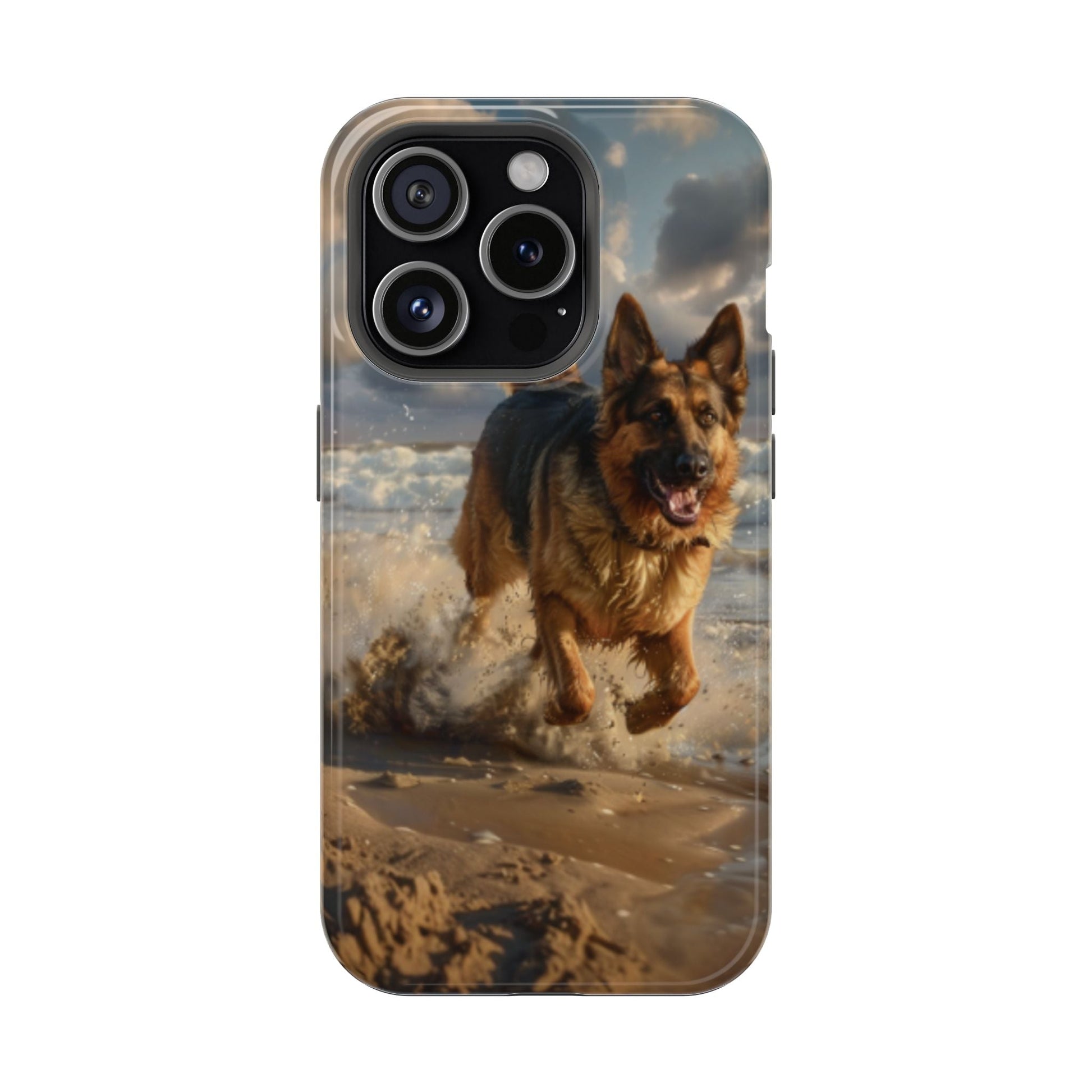 German Shepherd Beach Play MagSafe Tough iPhone Case - Ruppy's Creations