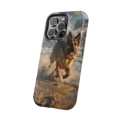 German Shepherd Beach Play MagSafe Tough iPhone Case - Ruppy's Creations