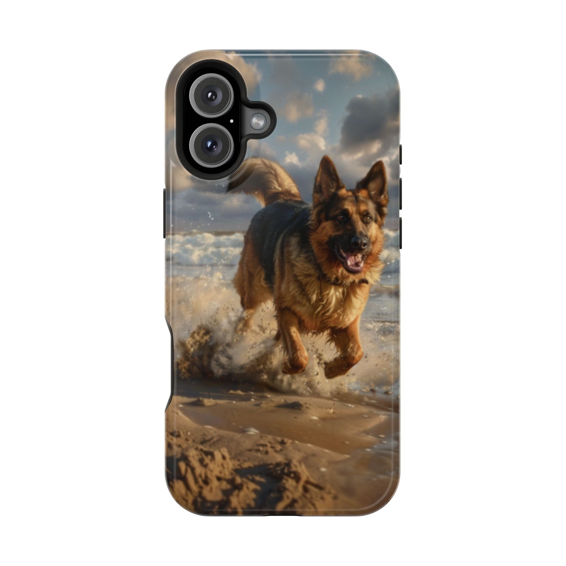 German Shepherd Beach Play MagSafe Tough iPhone Case - Ruppy's Creations