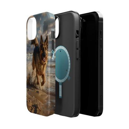 German Shepherd Beach Play MagSafe Tough iPhone Case - Ruppy's Creations