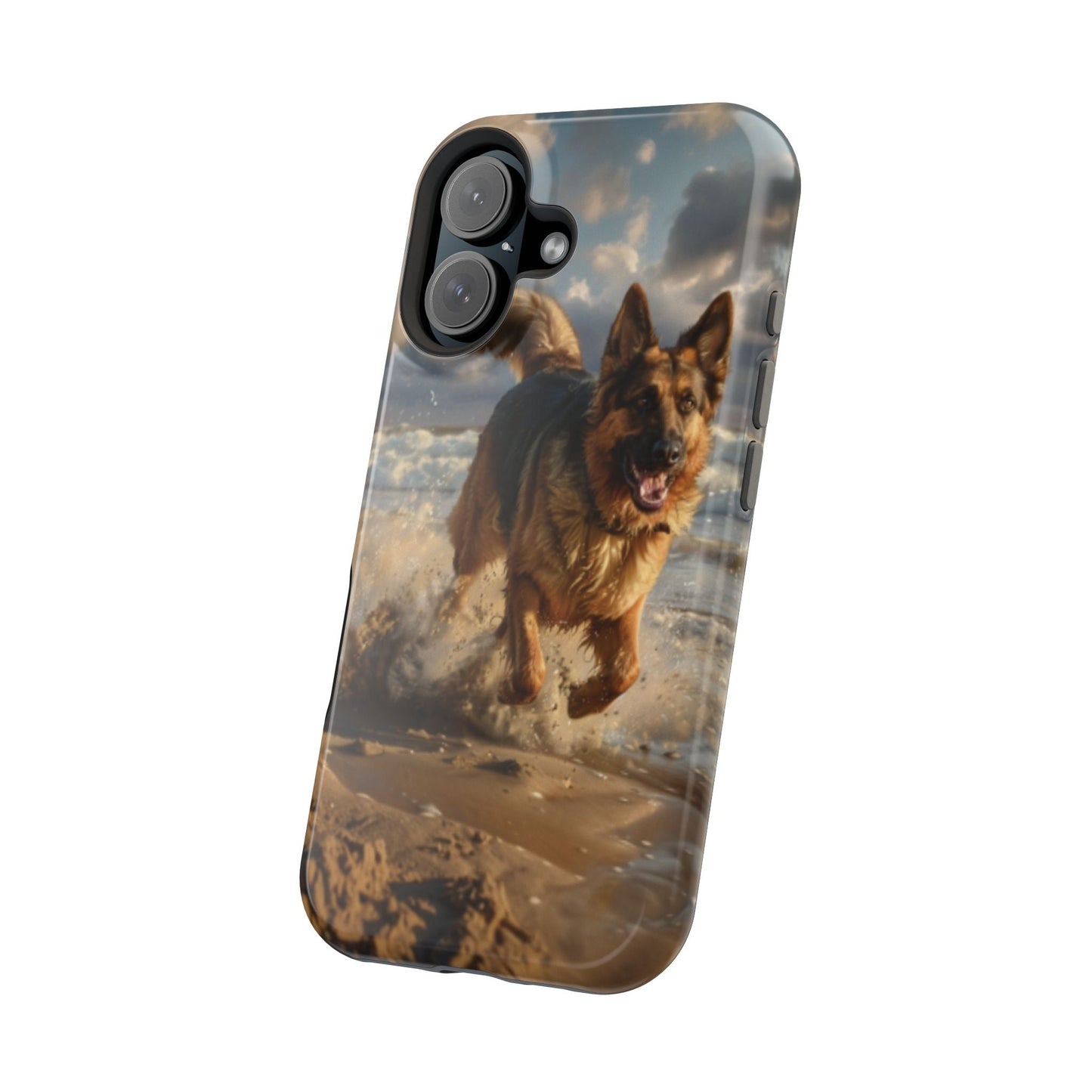 German Shepherd Beach Play MagSafe Tough iPhone Case - Ruppy's Creations