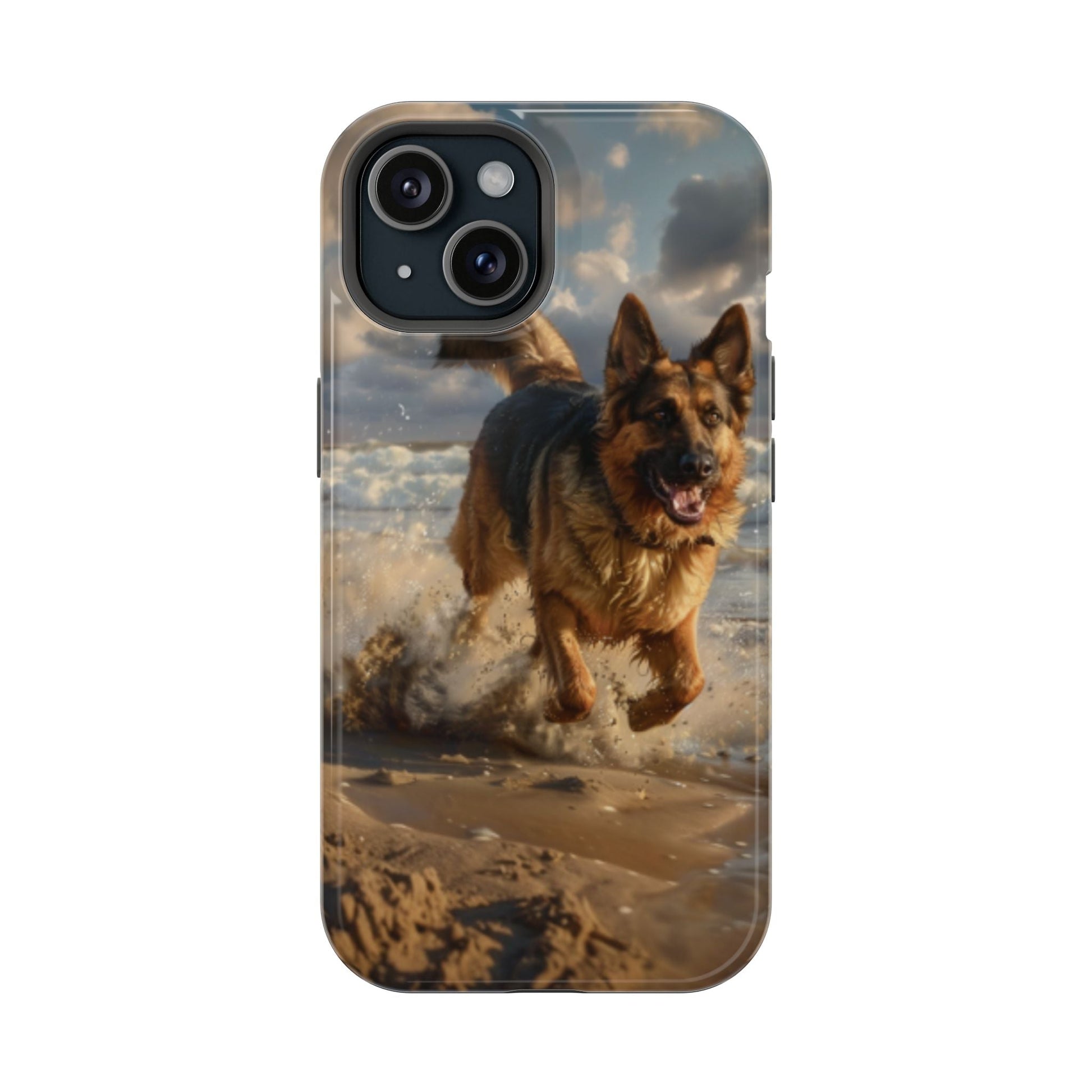 German Shepherd Beach Play MagSafe Tough iPhone Case - Ruppy's Creations