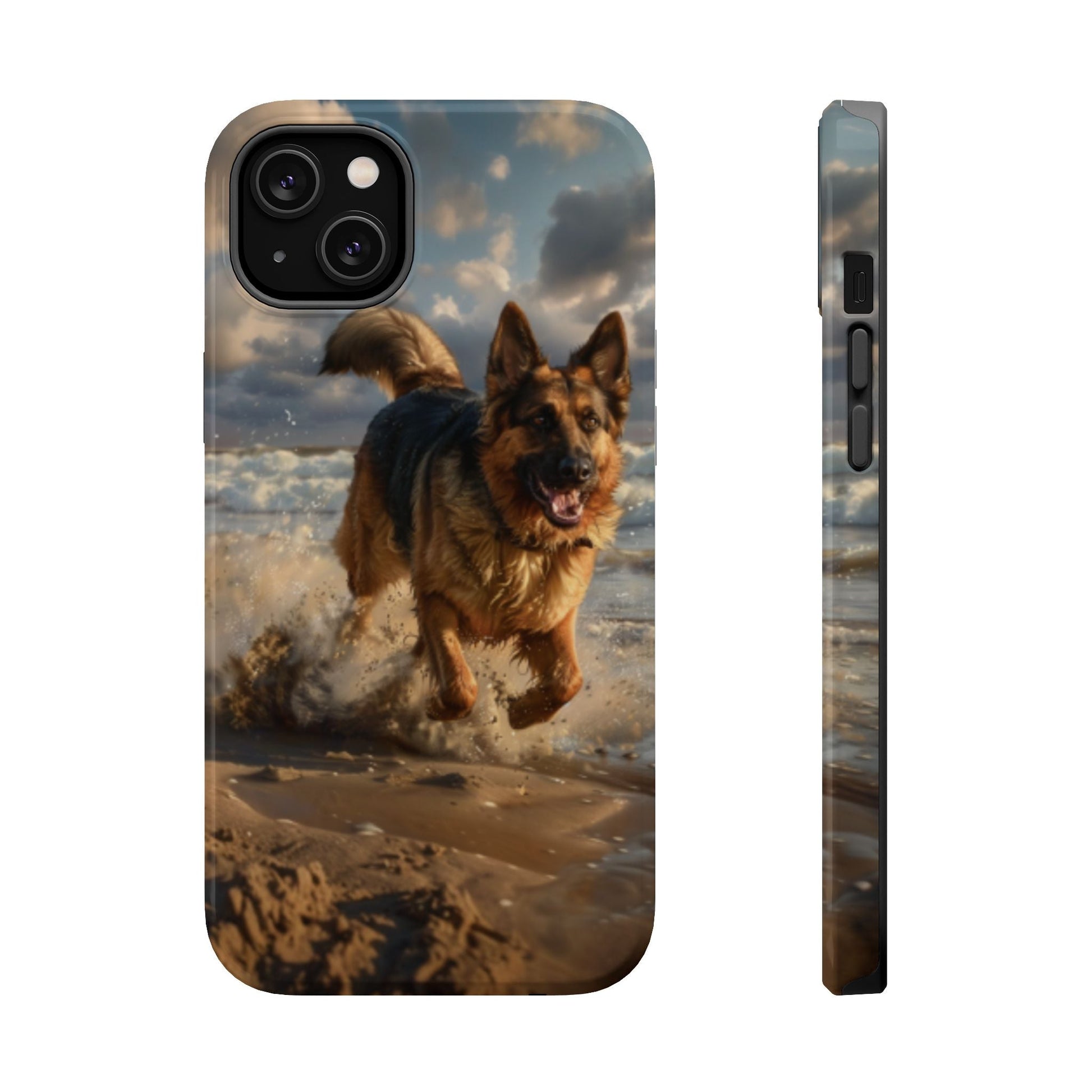 German Shepherd Beach Play MagSafe Tough iPhone Case - Ruppy's Creations