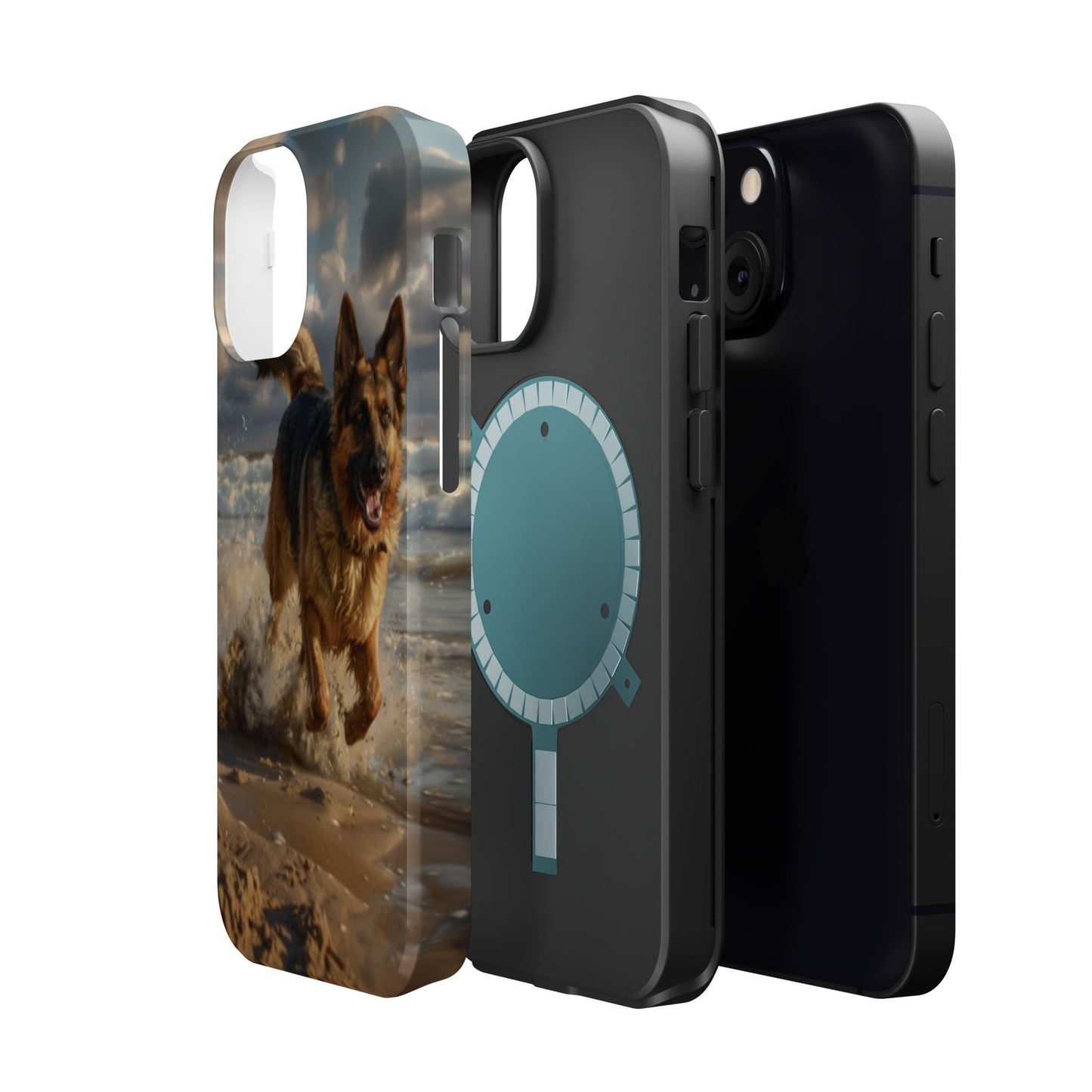 German Shepherd Beach Play MagSafe Tough iPhone Case - Ruppy's Creations