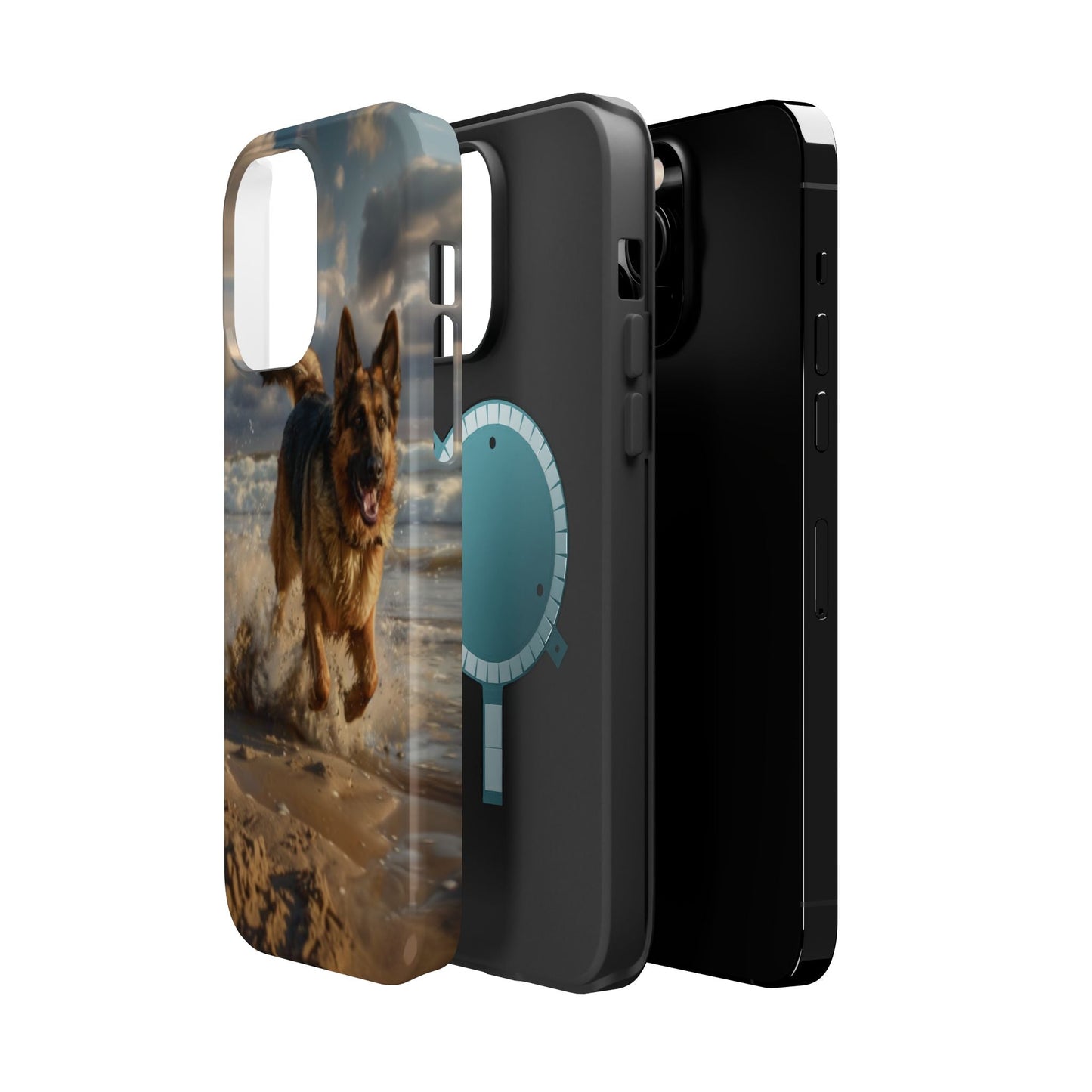 German Shepherd Beach Play MagSafe Tough iPhone Case - Ruppy's Creations