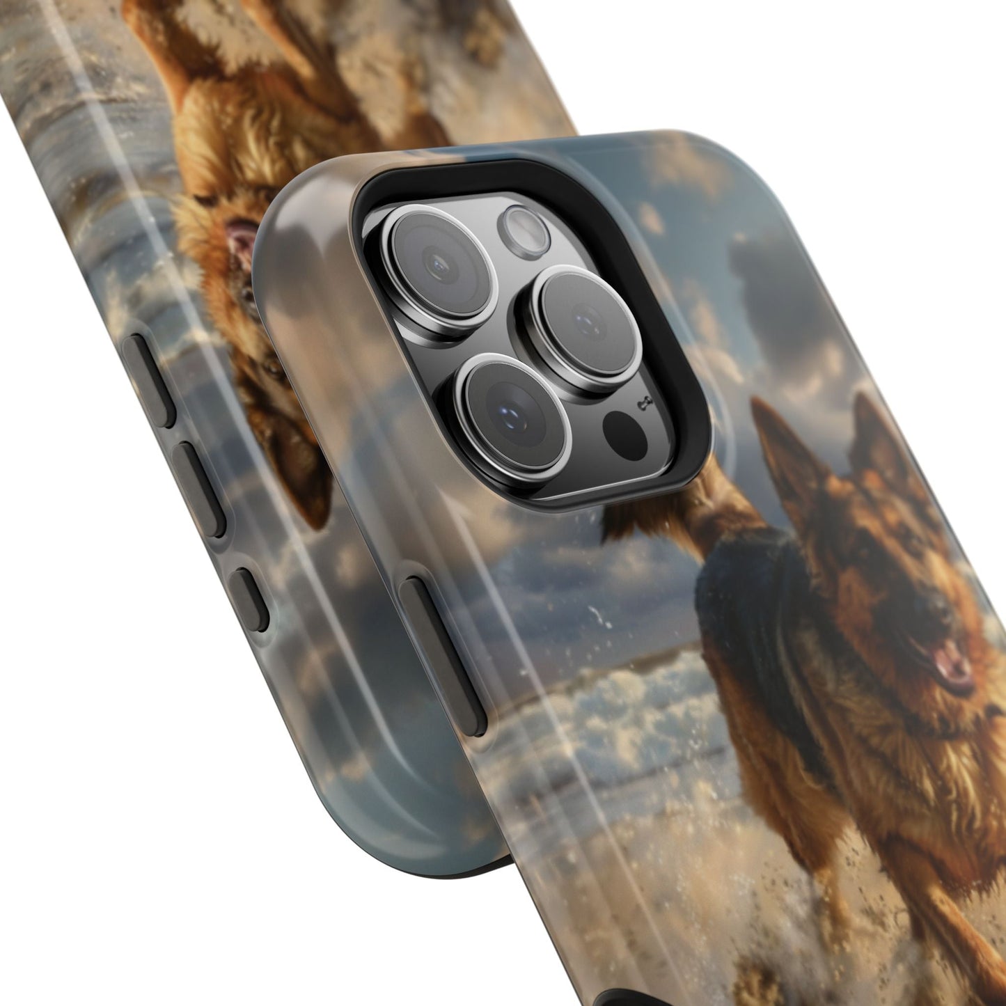 German Shepherd Beach Play MagSafe Tough iPhone Case - Ruppy's Creations